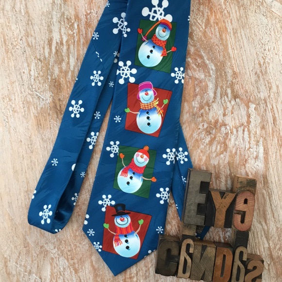 🎄KEITH DANIELS Men’s Christmas Snowman Neck Tie - Picture 3 of 8